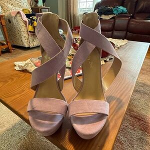 Elegant Lavender Strappy Heels